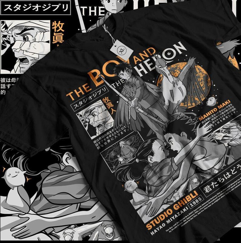 Boy Heron S 4XL Girl Anime Manga Anime Art Shirt S 4XL T-Shirts