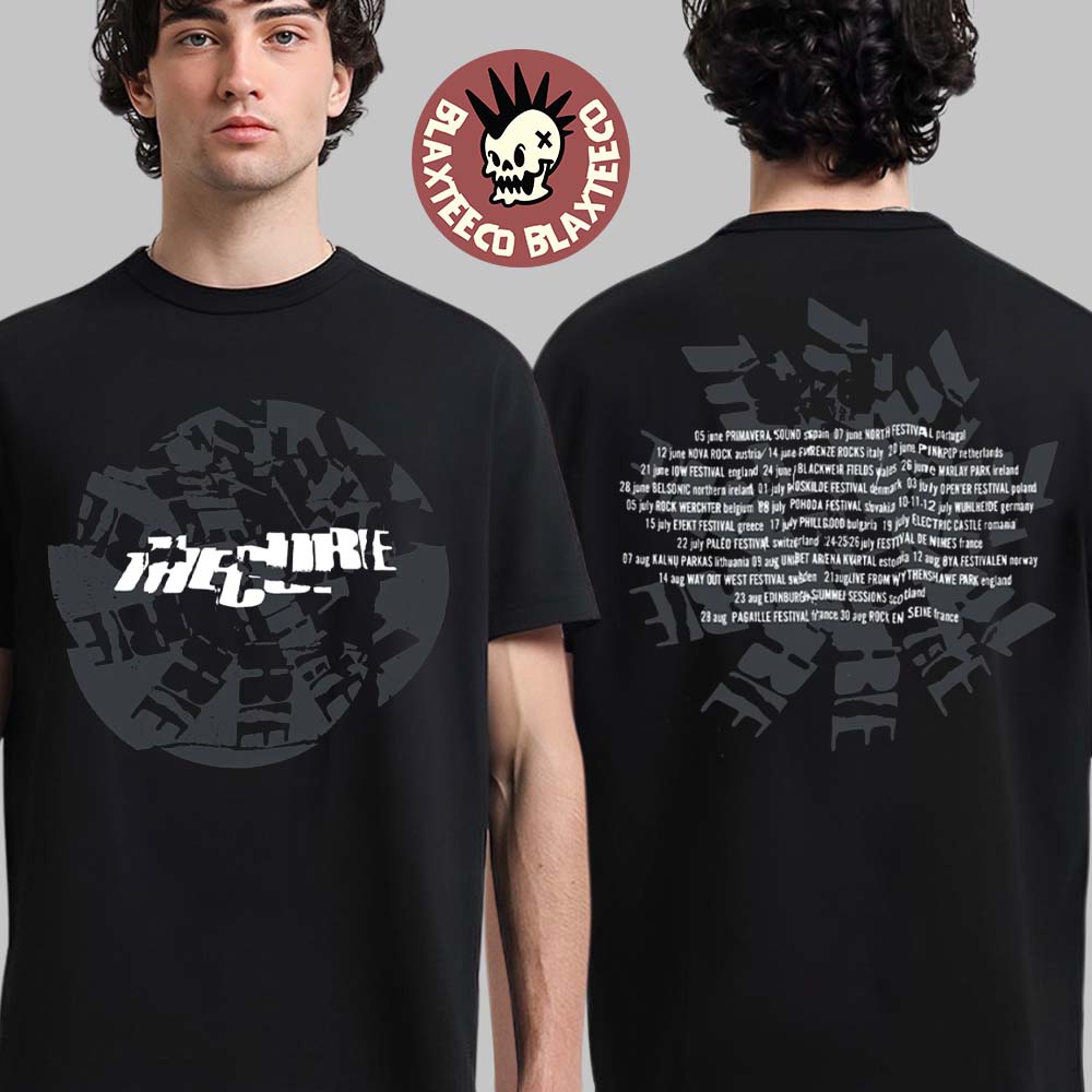 The Cure Festival Summer 2026 Merch Cracked Logo With Dateback T-Shirt