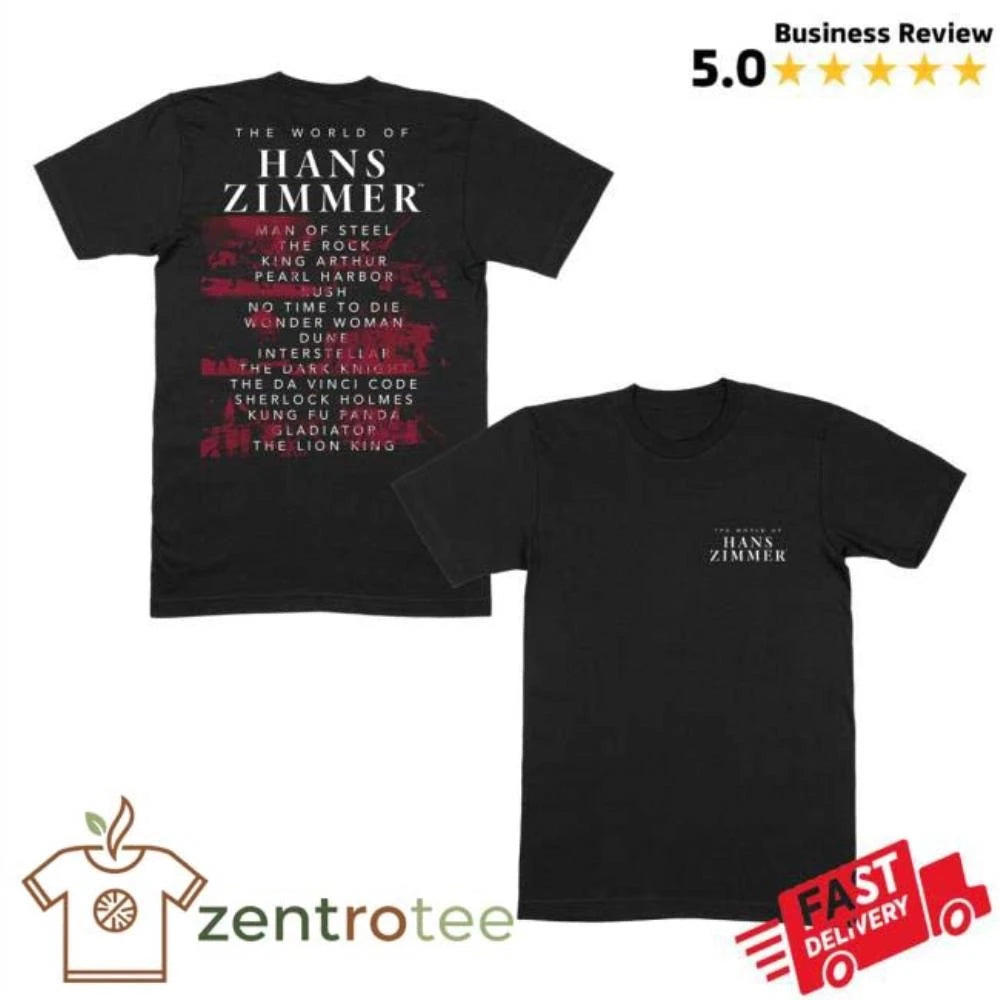 The World Of Hans Zimmer Merch Store Titles Live Photo tee