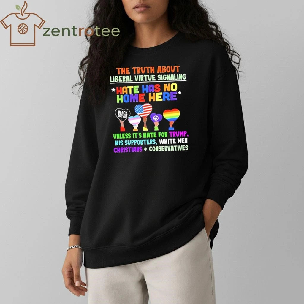 The truth about liberal virtue signaling hate has no home here tee