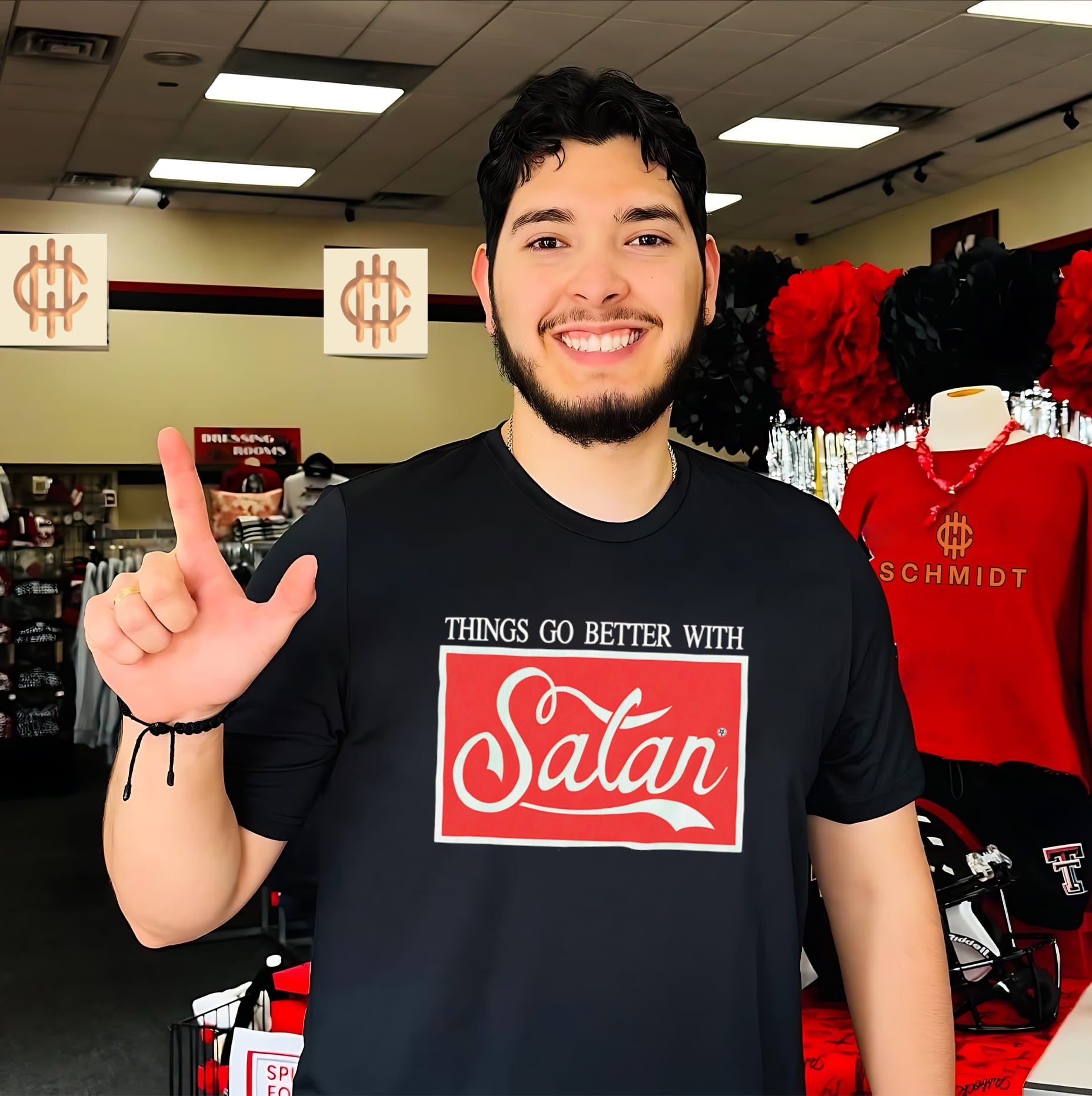 Things Go Better with Satan parody satanic shirt