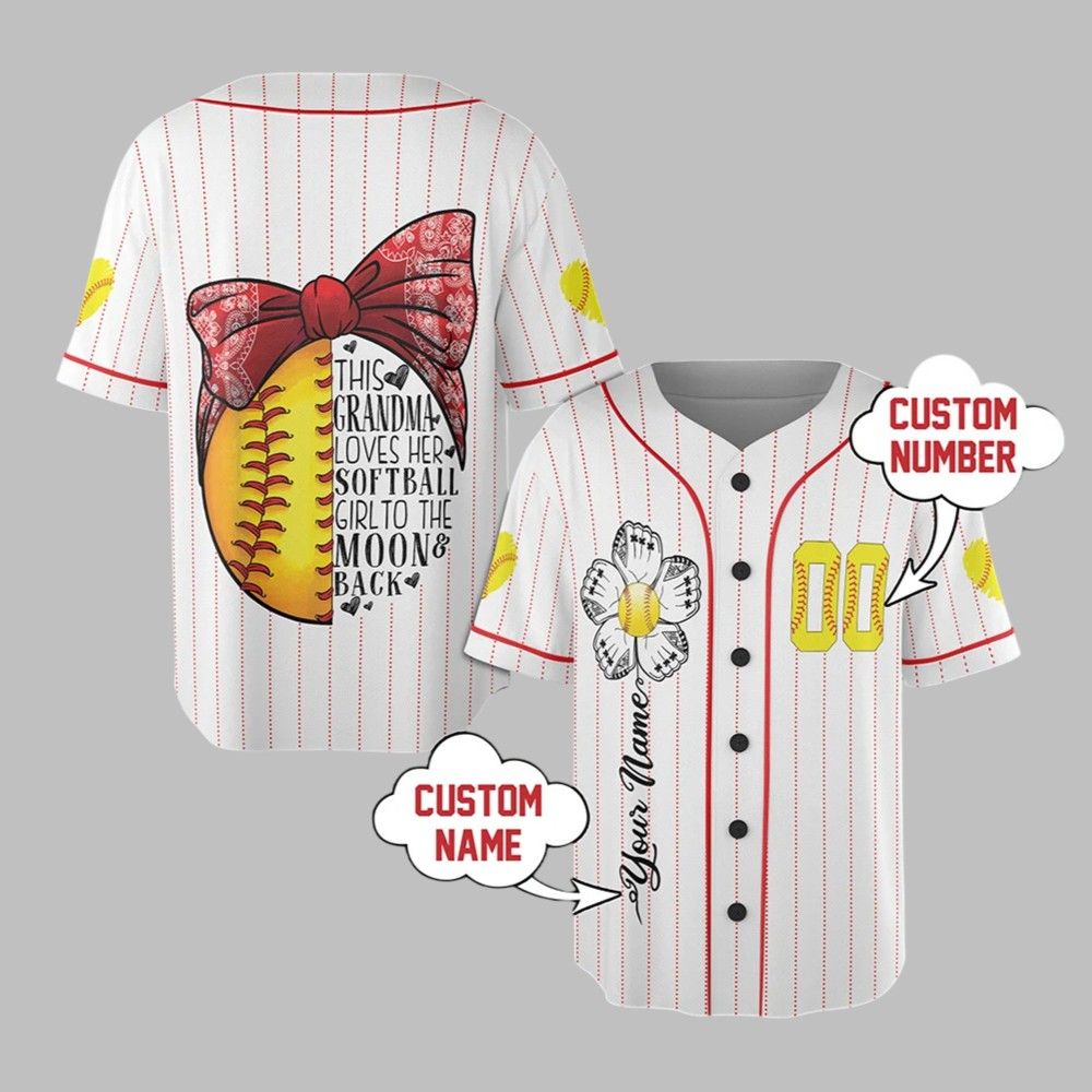 This Grandma Loves Her Softball Girl To The Moon Back Jersey - Grishko.com