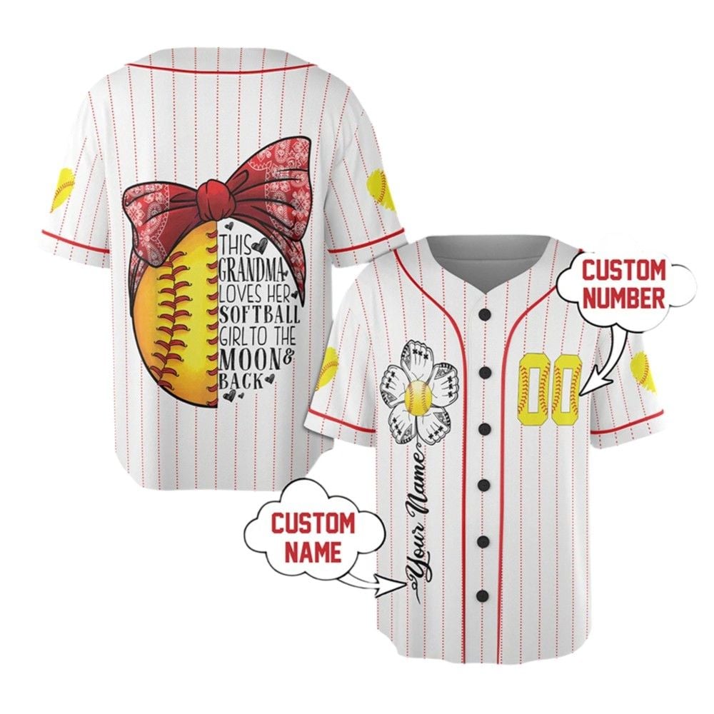 This Grandma Loves Her Softball Girl To The Moon Back Jersey - Grishko.com