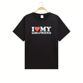This Comfortable Features "I Love My Girlfriend" Print Summer Menswear Top T-Shirts