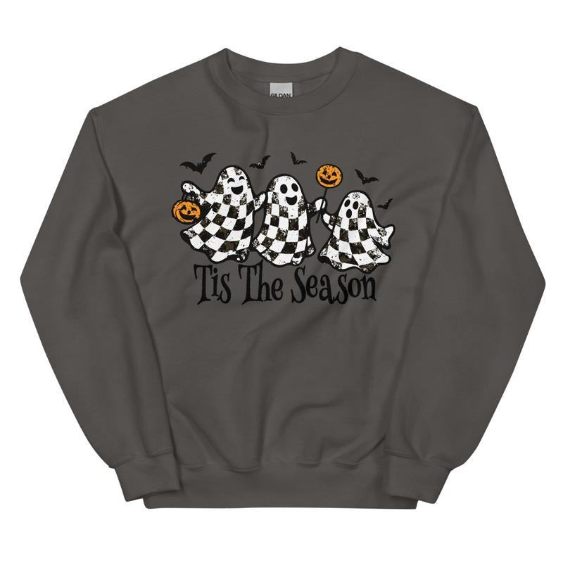 Tis Season Checkered Ghost Spooky T-Shirts