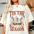 Tis Season Skeleton Relaxed Fit Printed USA Womenswear Casual Comfort Cotton Top Athletic Boho Chic T-Shirts