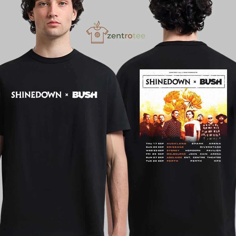 Top Shinedown X Bush Dance Kid Dance Act Ii Tour Australia 2026 Schedule Dates tee