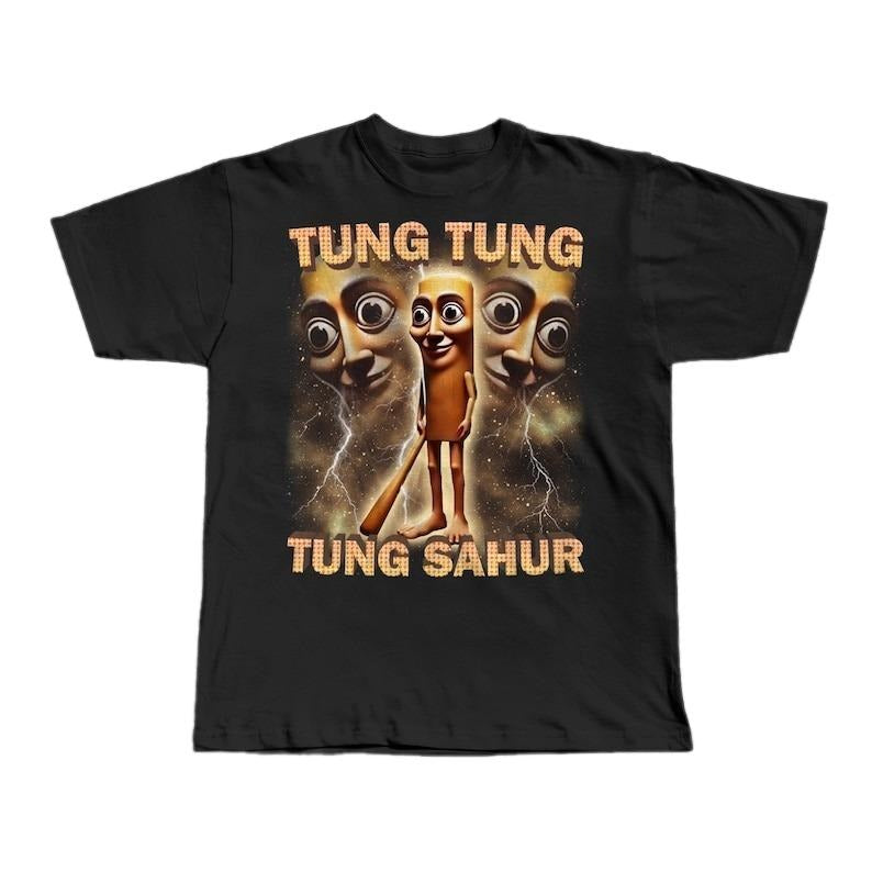 Tung Tung Tung Sahur Funny Baseball Bat Meme Italian Brainrot Shirt Dank Memes Unhinged Clothes Weird T-Shirts