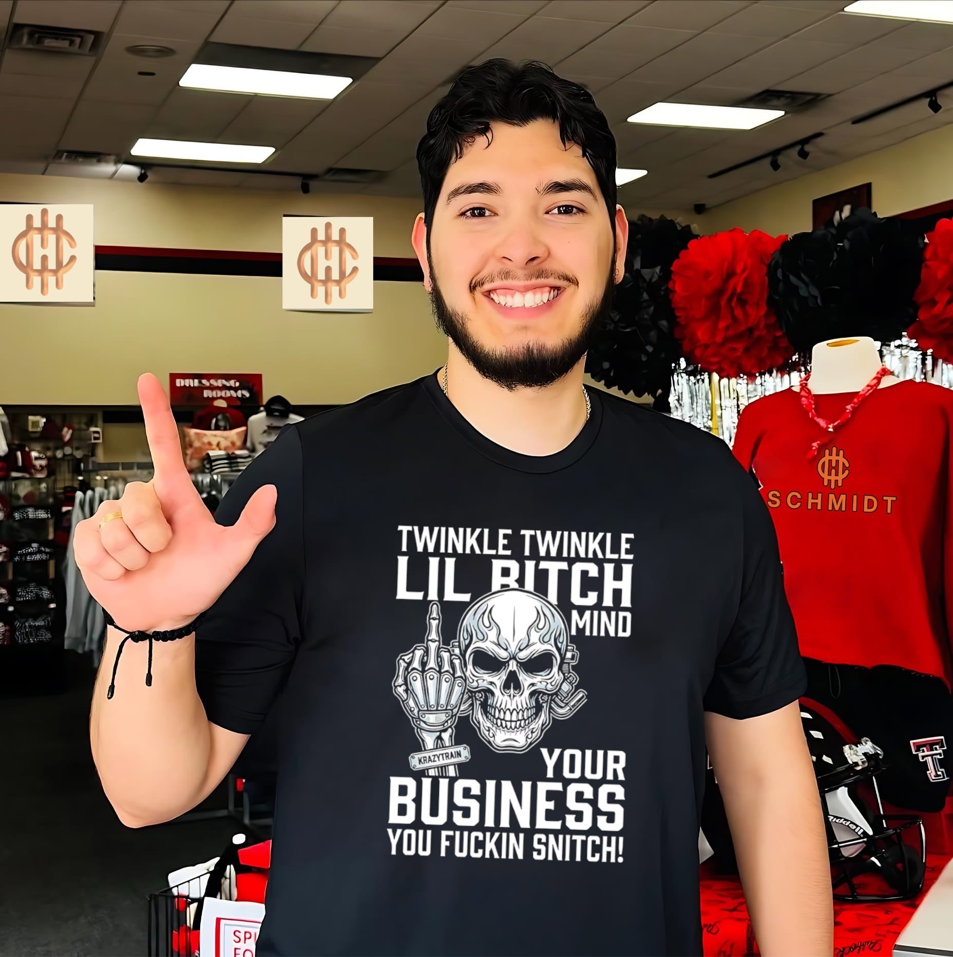 Twinkle twinkle lil bitch mind your business you fuckin snitch skull middle finger shirt