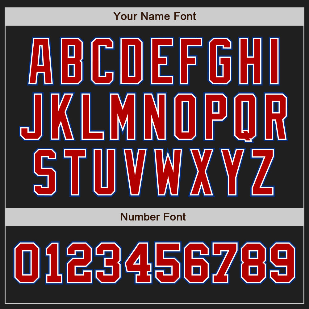 Custom Black Red-Royal Authentic Two Tone Baseball Jersey