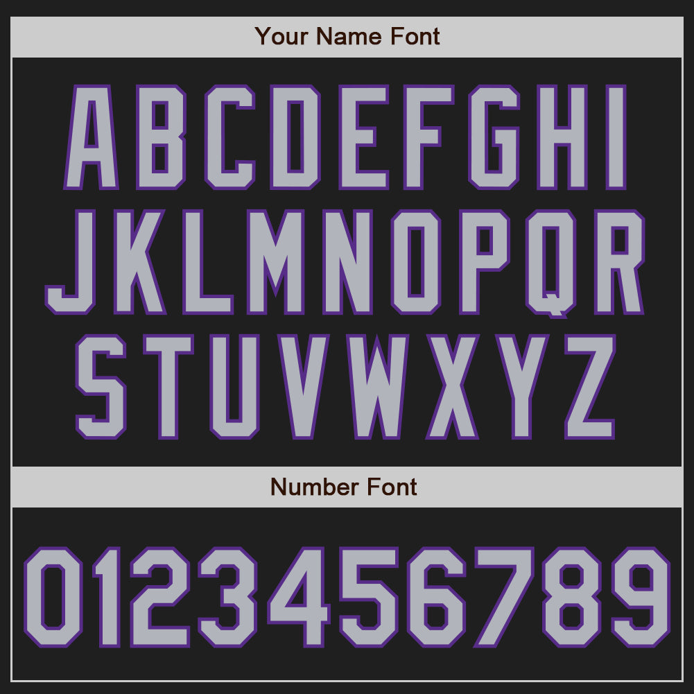 Custom Black Gray-Purple Authentic Two Tone Baseball Jersey