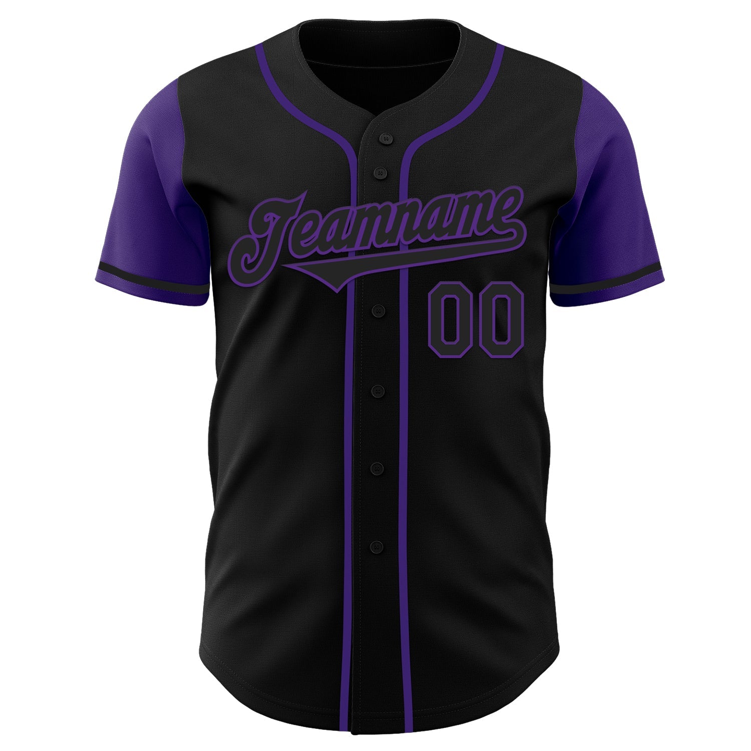 Custom Black Purple Authentic Two Tone Baseball Jersey