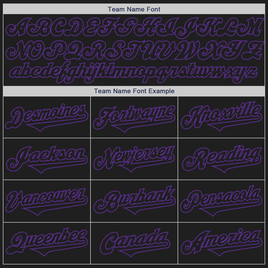 Custom Black Purple Authentic Two Tone Baseball Jersey