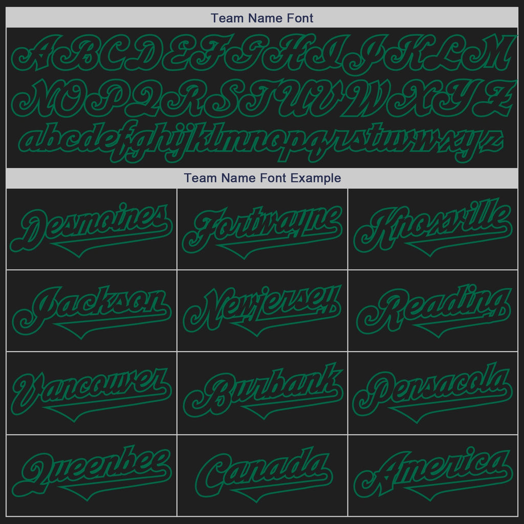 Custom Black Kelly Green Authentic Two Tone Baseball Jersey