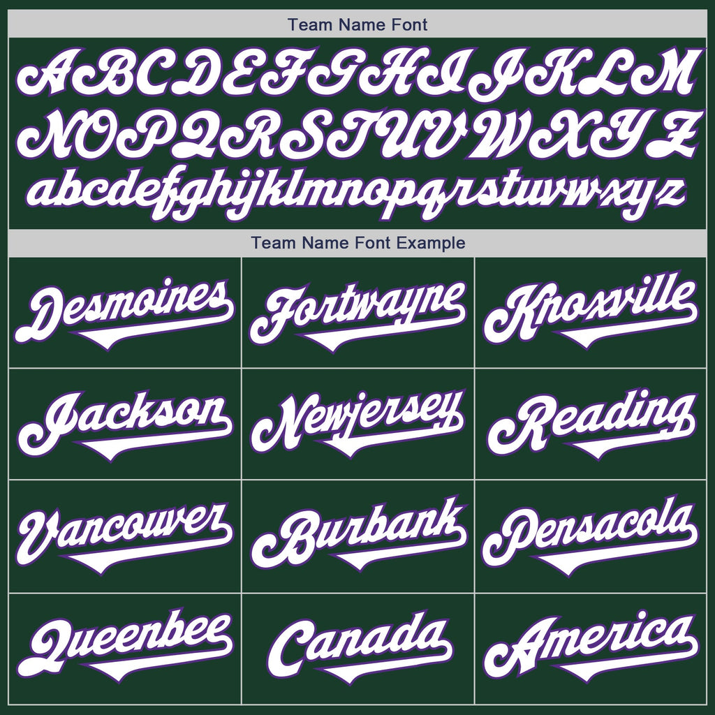 Custom Green White-Purple Authentic Two Tone Baseball Jersey