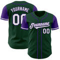 Custom Green White-Purple Authentic Two Tone Baseball Jersey