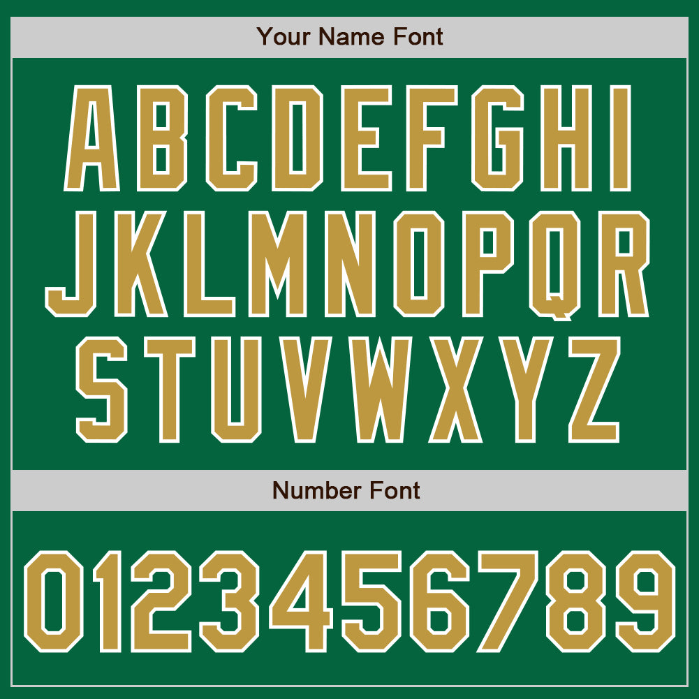 Custom Kelly Green Old Gold-White Authentic Two Tone Baseball Jersey