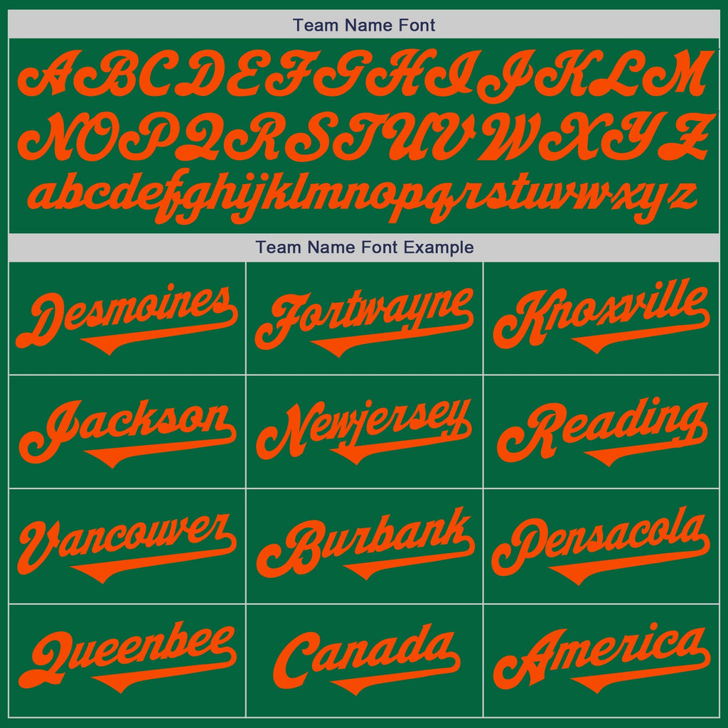 Custom Kelly Green Orange Authentic Two Tone Baseball Jersey