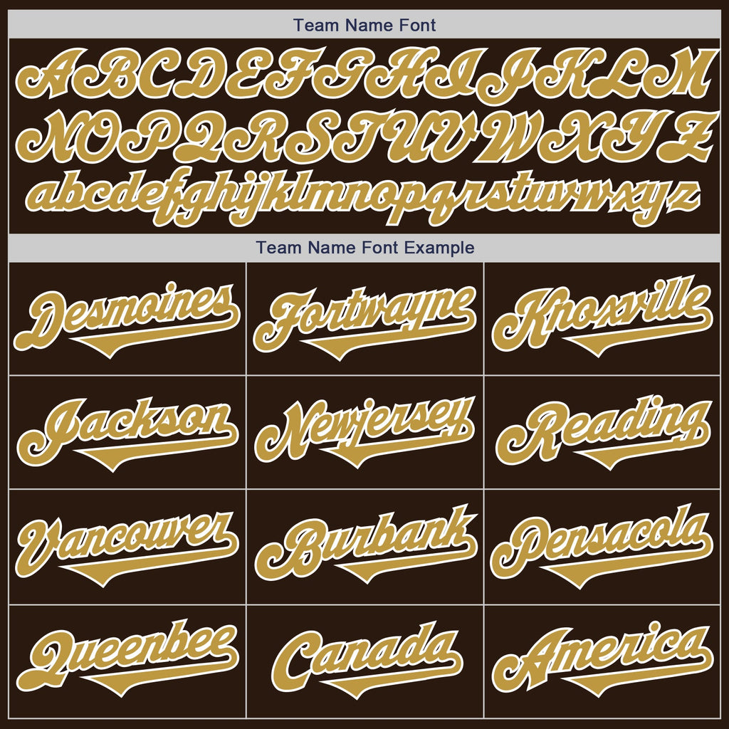 Custom Brown Old Gold-White Authentic Two Tone Baseball Jersey