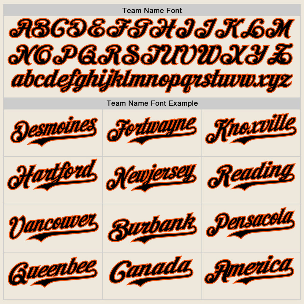 Custom Cream Black Pinstripe Orange Authentic Two Tone Baseball Jersey