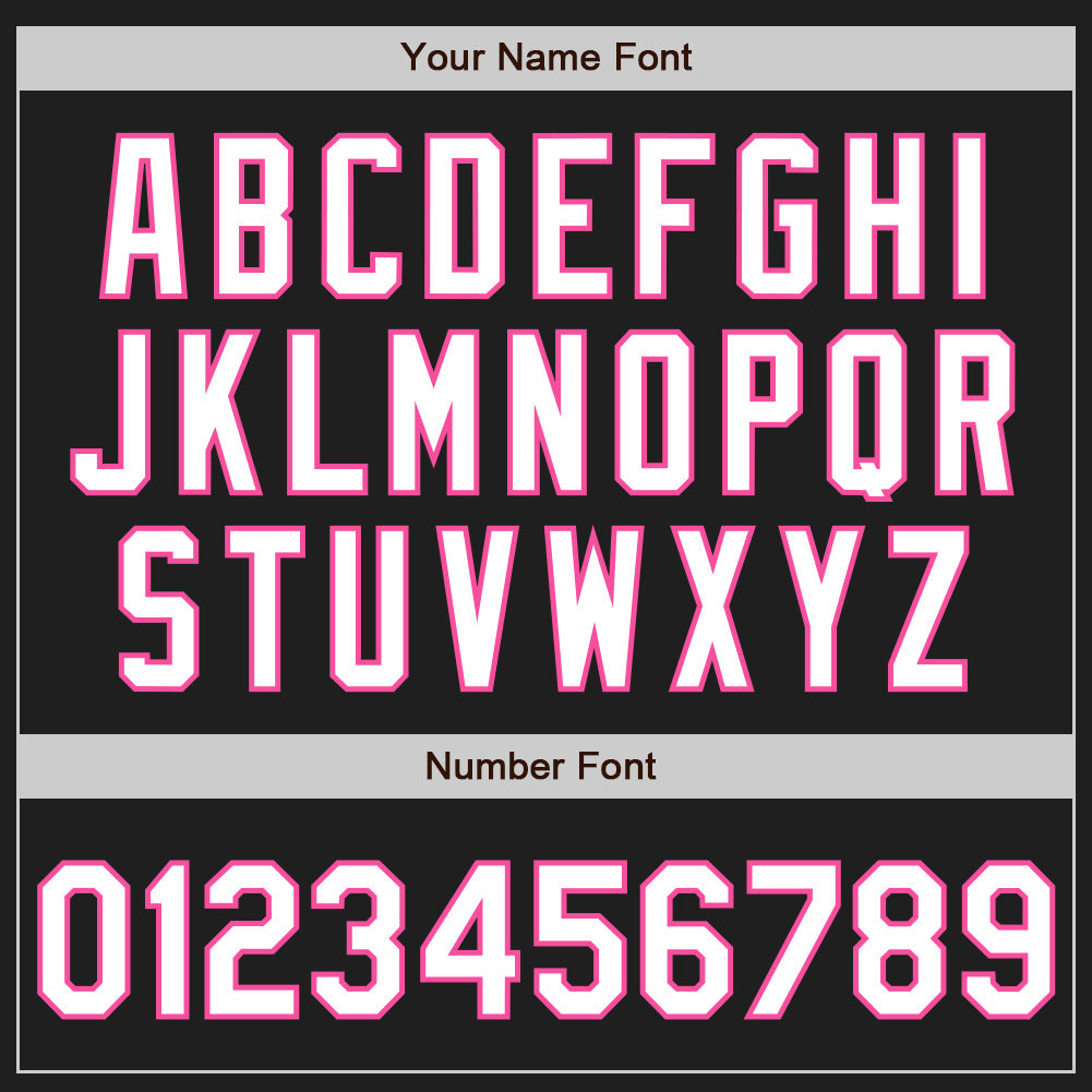 Custom Black Pink Pinstripe White Authentic Two Tone Baseball Jersey