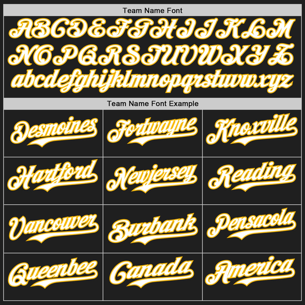 Custom Black Gold Pinstripe White Authentic Two Tone Baseball Jersey