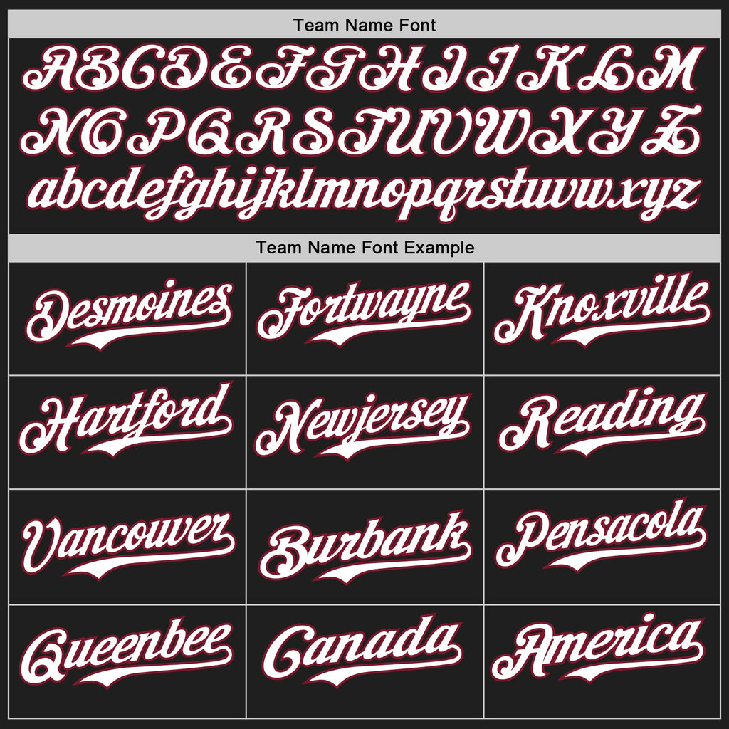 Custom Black Crimson Pinstripe White Authentic Two Tone Baseball Jersey