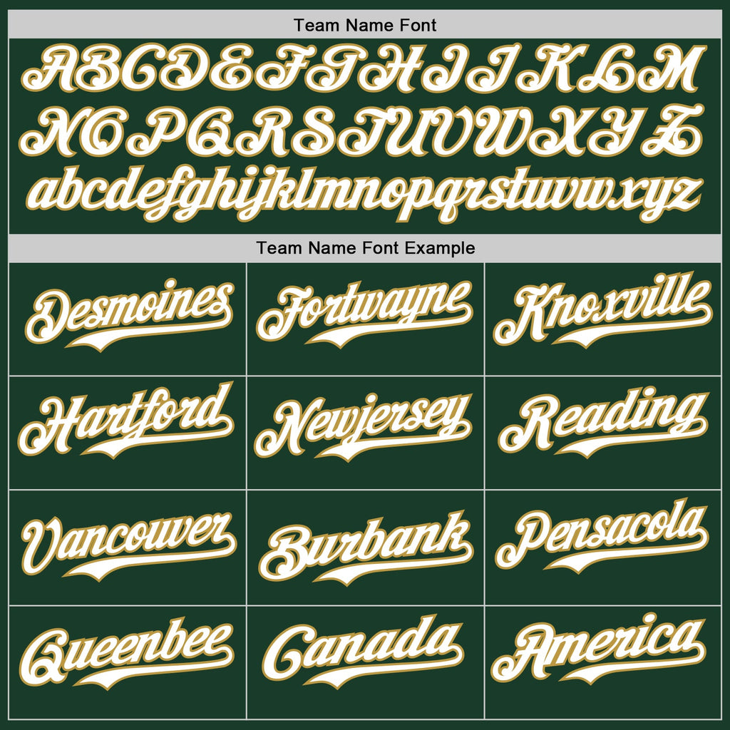 Custom Green Old Gold Pinstripe White Authentic Two Tone Baseball Jersey