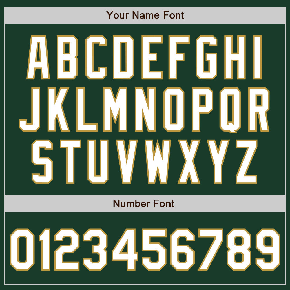 Custom Green Old Gold Pinstripe White Authentic Two Tone Baseball Jersey