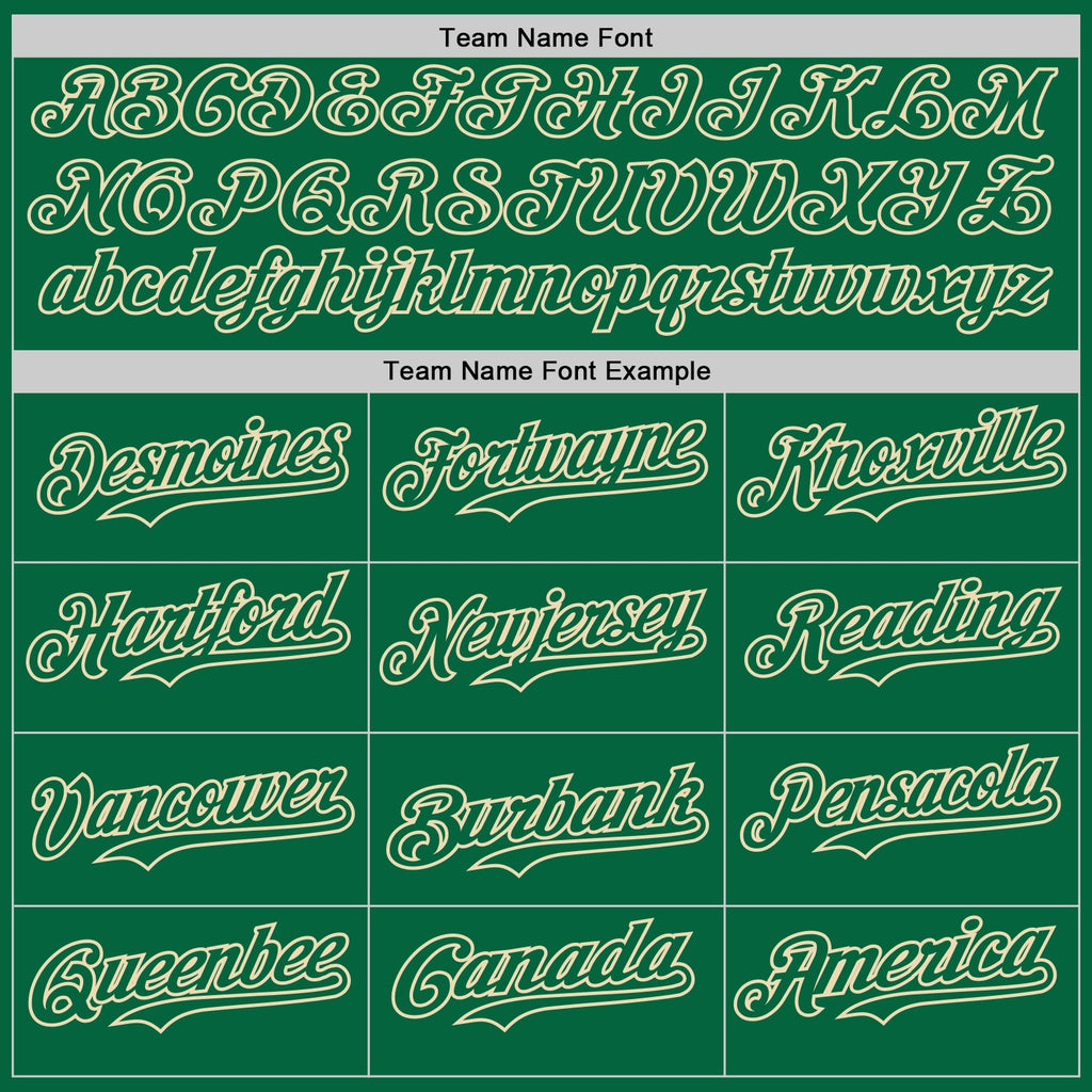 Custom Kelly Green Cream Pinstripe Cream Authentic Two Tone Baseball Jersey