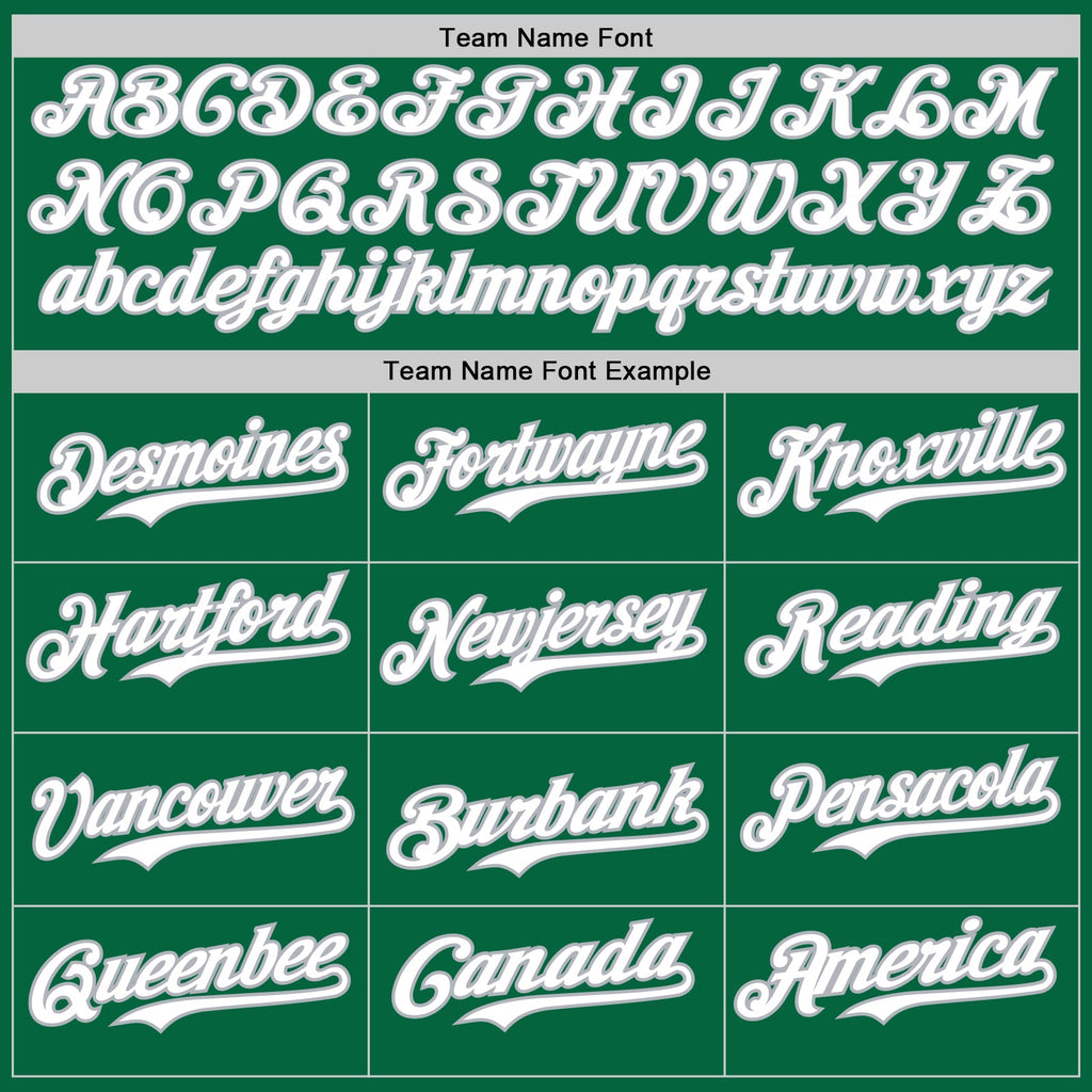 Custom Kelly Green Gray Pinstripe White Authentic Two Tone Baseball Jersey