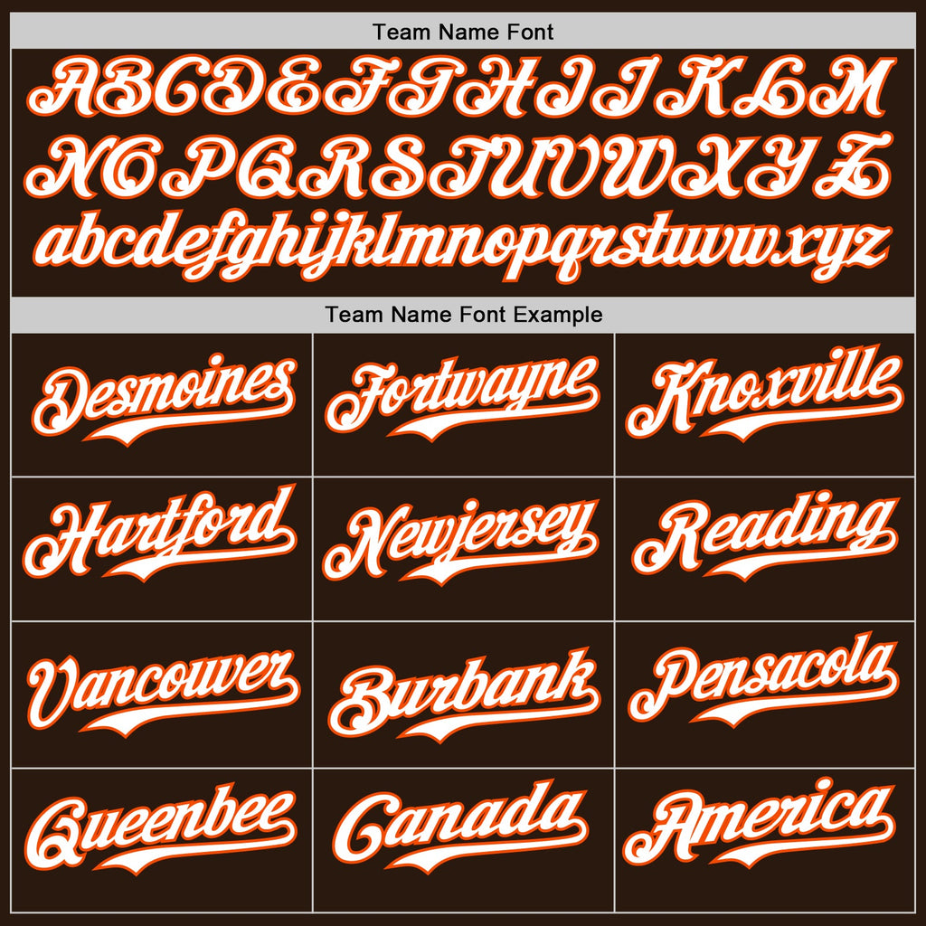 Custom Brown Orange Pinstripe White Authentic Two Tone Baseball Jersey