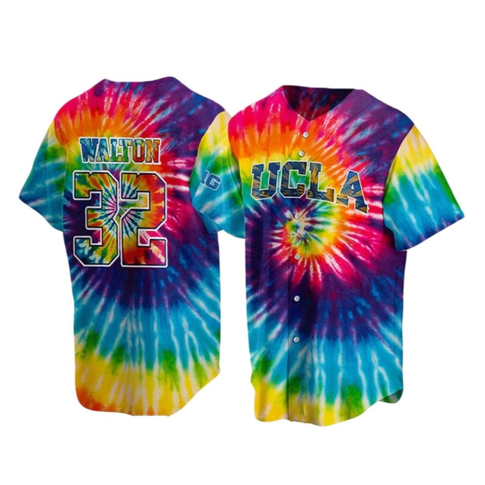 UCLA Honors The Late Bill Walton Tie Dye Baseball Jersey - Grishko.com