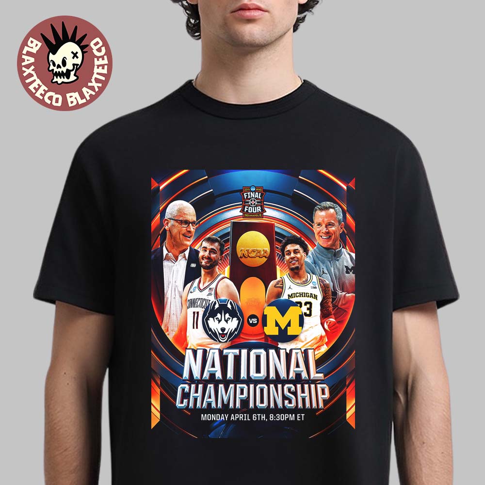 UConn Huskies Vs Michigan Wolverines Men’s Basketball 2026 NCAA National Championship Head To Head T-Shirt
