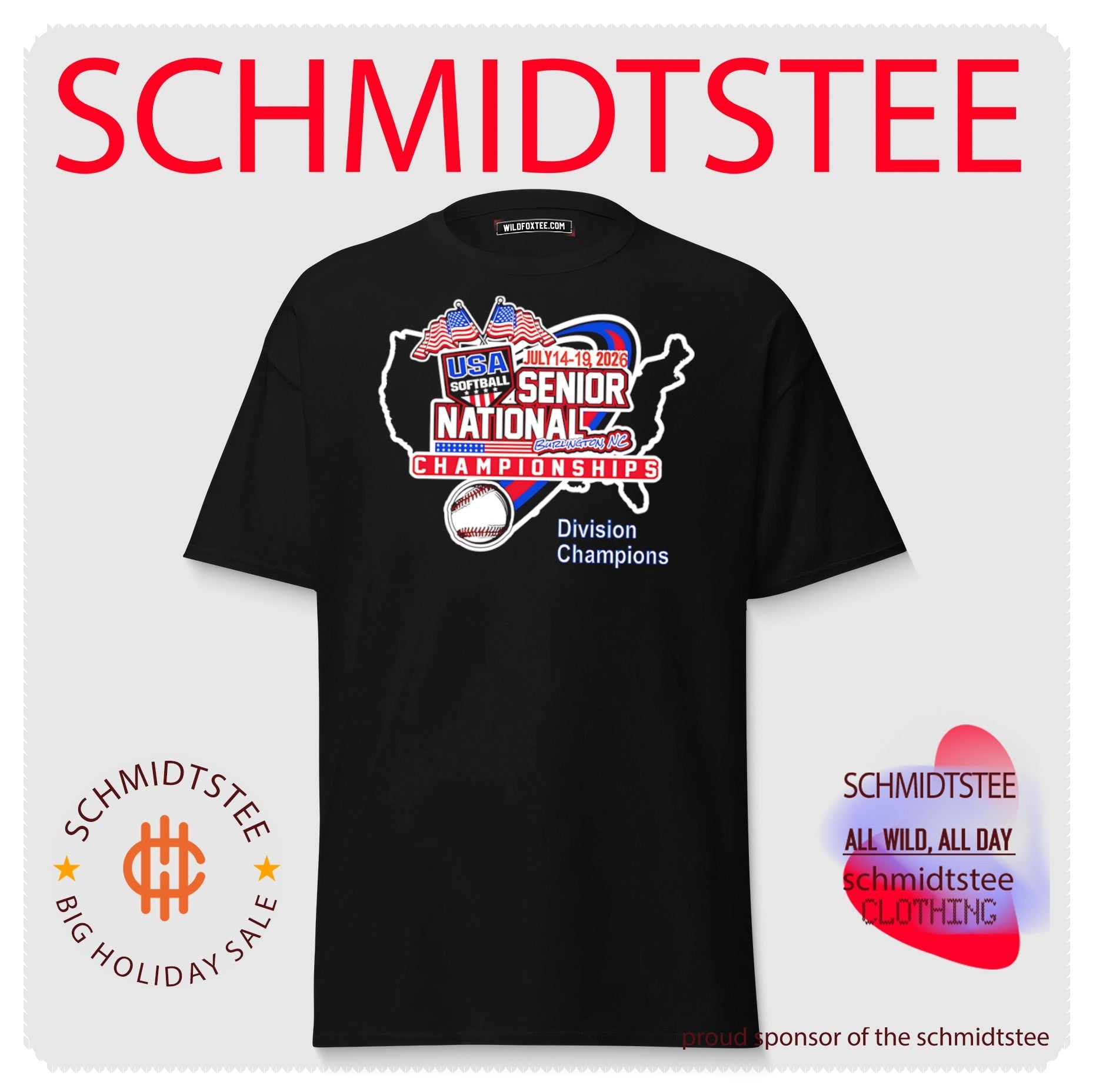 USA Softball Senior National Championships Burlington NC 2026 Division Champions shirt