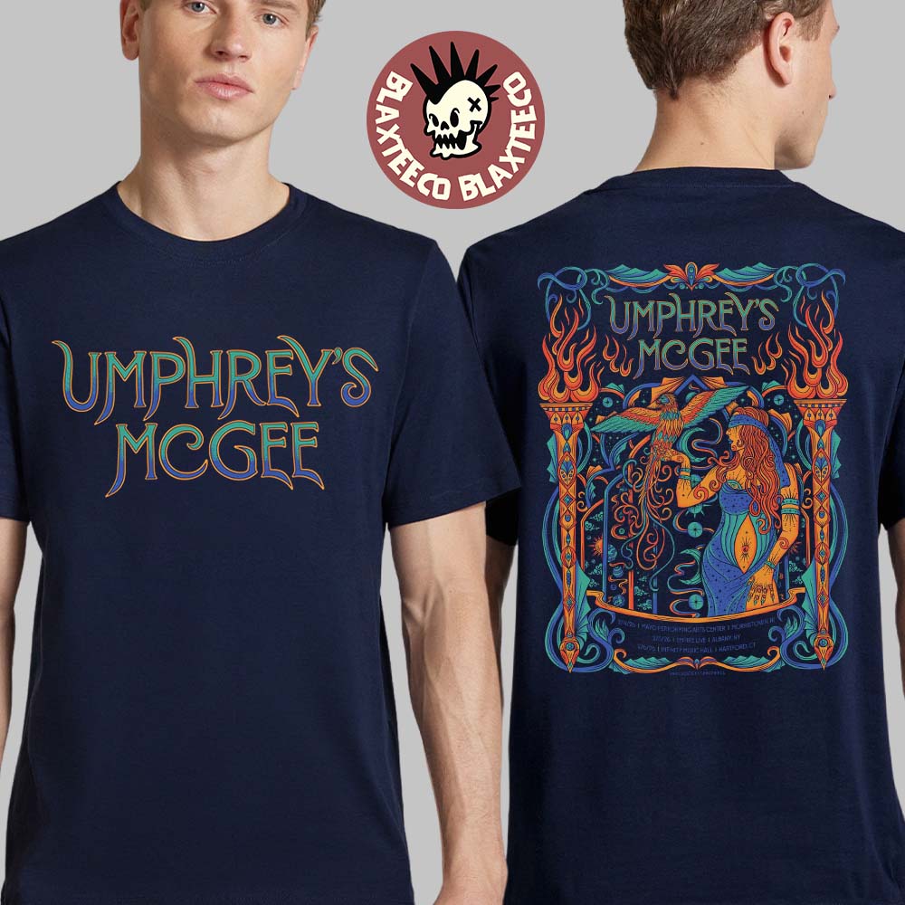 Umphrey’s McGee Rock Shows Out East 2026 Poster In Morristown New Jersey Albany New York And Hartford Connecticut From Feb 4 To 6 2026 Two Sided T-Shirt
