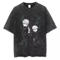 VINTAGE Washed Jujutsu Kaisen Satoru Gojo Short Sleeves Casual Cotton T-Shirts