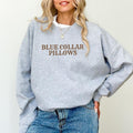 Vintage Blue Collar Pillows Funny Blue Collar Wife Retro Blue Collar Girlfriend Tops Wifey Humor Cotton Long Sleeve Comfy Casual Womenswear T-Shirts
