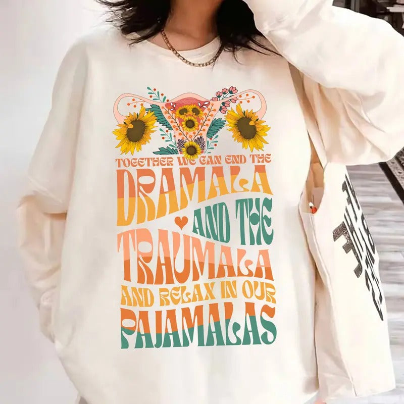Vintage Dramala Shirt Kamala Harris Shirt We Can End Dramala Vote Harris Feminist Shirt Election T-Shirts