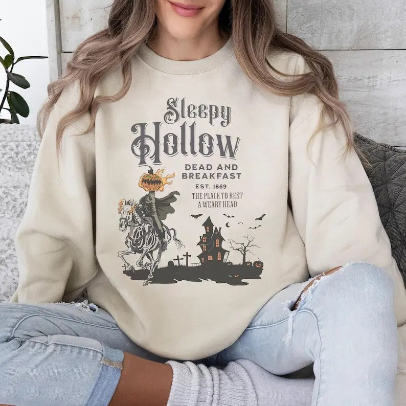 Vintage Halloween Scary Sleepy Hollow Headless Horseman Halloween Horror T-Shirts