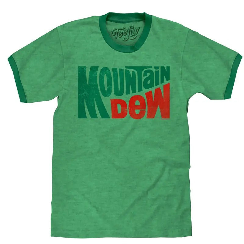 Vintage Mt Dew Ringer Green T-Shirts