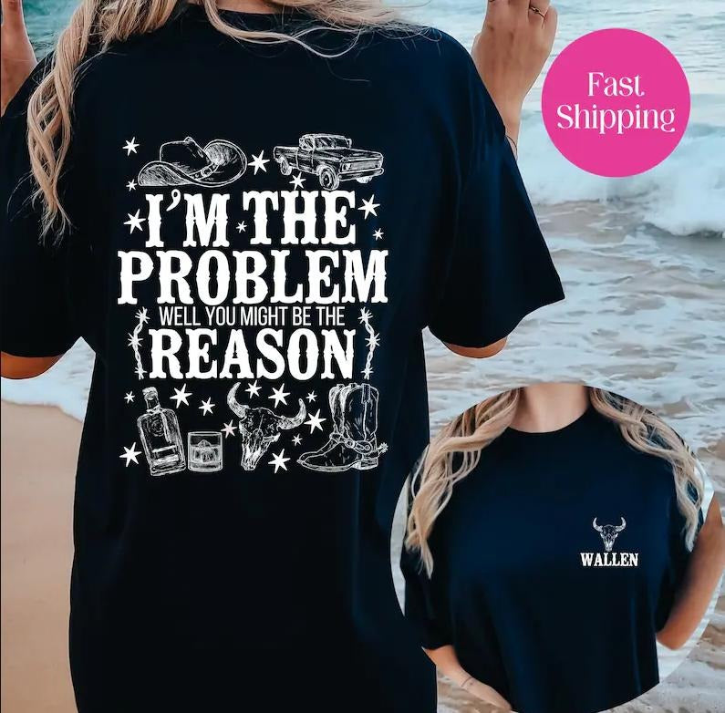 Vintyage Im Problem One Book Didnt Country Music Lover Cotton Fabric T-Shirts