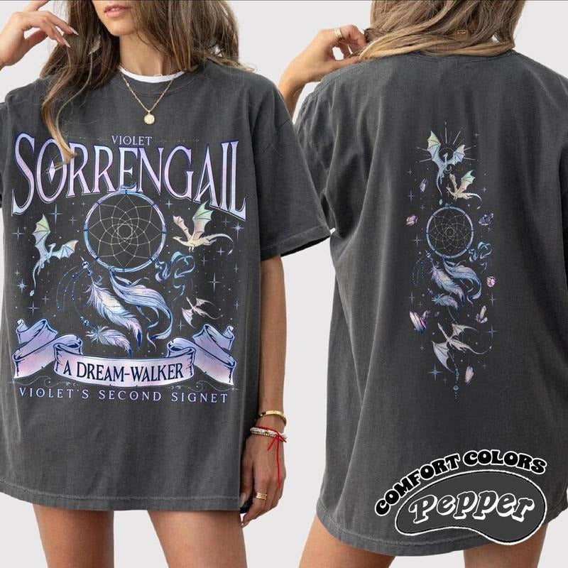 Violet Sorengail Shirt Fourth Wing Dragon Rider Bookish Sweat Book Tairn&Andarna Onyx Storm Casual T-Shirts