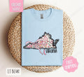 Virginia Floral Bow Gildan Cute State Coquette Top T-Shirts