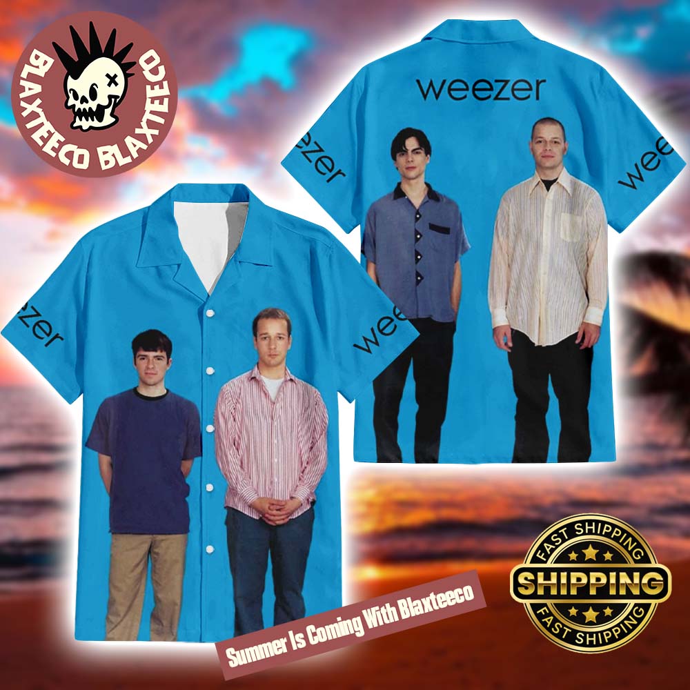 Weezer Blue Album Cover Band Member Photo Summer 2025 Hawaiian Shirt