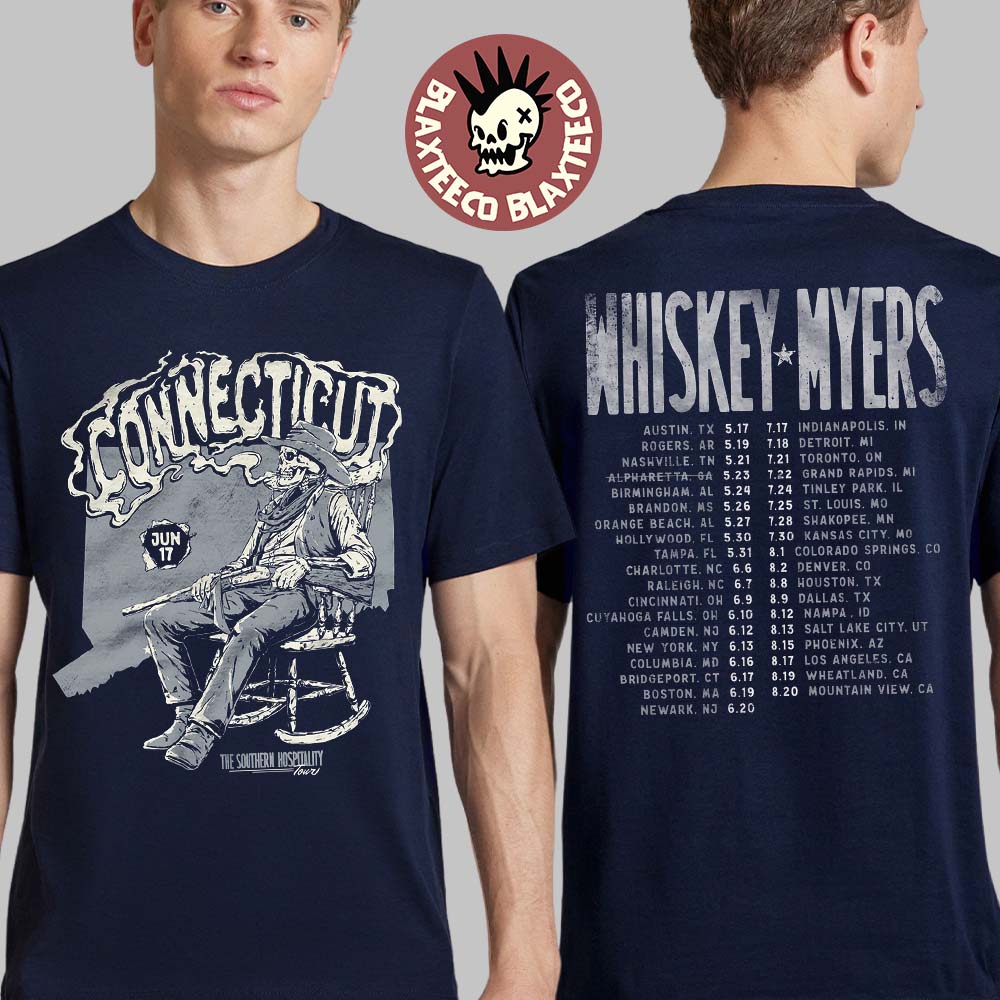 Whiskey Myers X Soundwaves Creative Bridgeport Connecticut 2026 Show Tee On June 17 2026 Navy T-Shirt