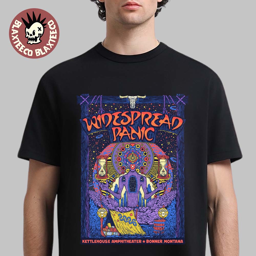 Widespread Panic Bonner Montana 2026 Venue Poster At Kettlehouse Amphitheater On July 7 And 8 2026 T-Shirt