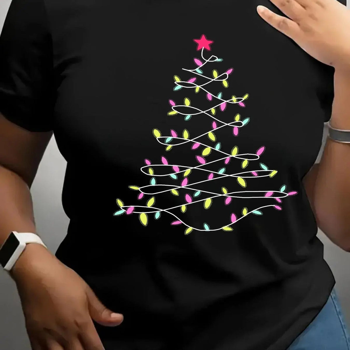 Tree Print Round Neck Casual Short Sleeve Crew Neck Spring & Fall Clothes Daily T-Shirts