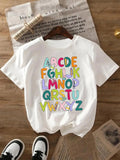 Colorful Letter Print Round Neck Casual Crew Neck Short Sleeve Daily Vacation Outdoor Clothes All Seasons T-Shirts