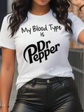 Letter Print Round Neck Casual Crew Neck Short Sleeve Daily Vacation Outdoor Clothes Summerstyle{N002}2 T-Shirts